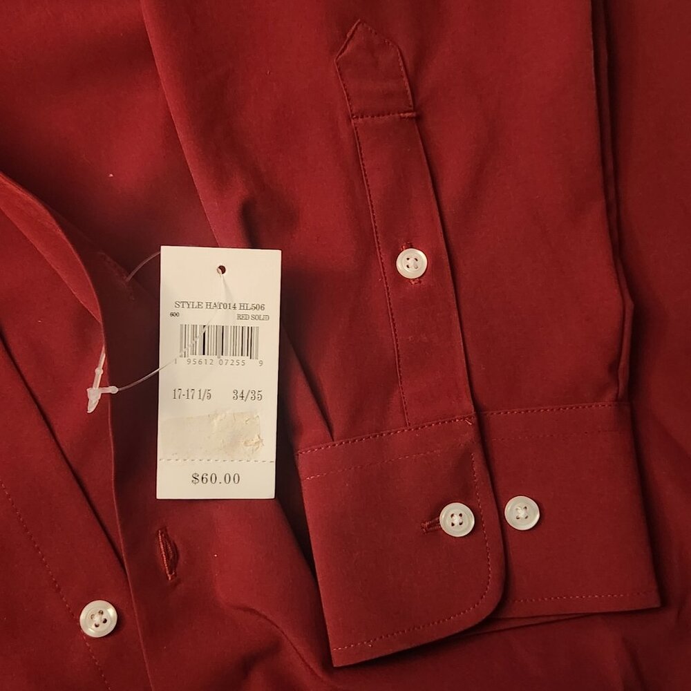 Rich Red Haggar Slim Fit Smart wash Button down - Picture 7 of 10